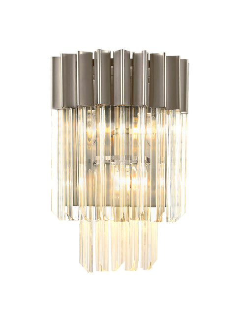 Kuna 3 Light Polished Nickel/Clear Sculpted Glass